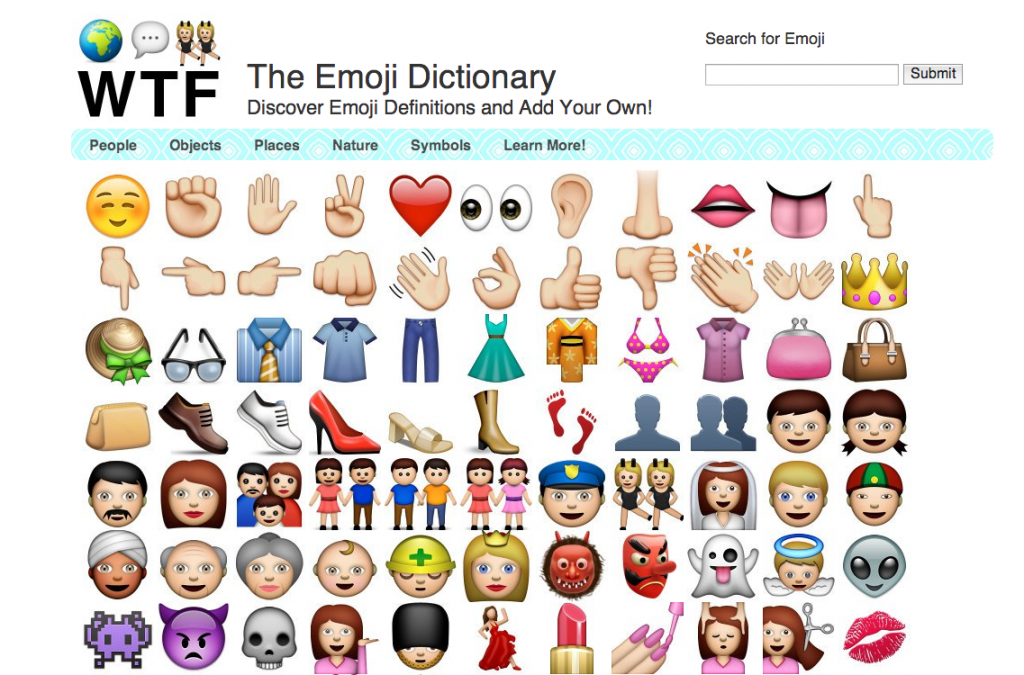 The Emoji Dictionary, by Niki Selken. A crowdsources emoji to English dictionary. 