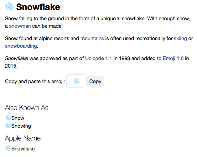Emojipedia snowflake definition Emoji Foundation